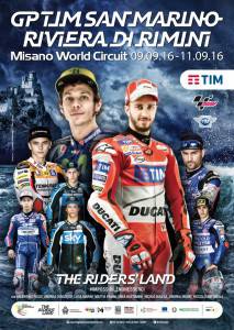 Il poster ufficiale 2016 del Gran Premio Tim di San Marino e della Riviera di Rimini