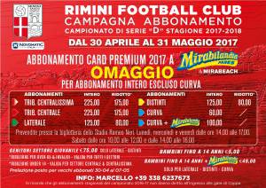 La campagna abbonamenti 2017-2018 del Rimini FC