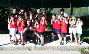 I giovani dell'Accademia Pugilistica Valconca a Porretta Terme
