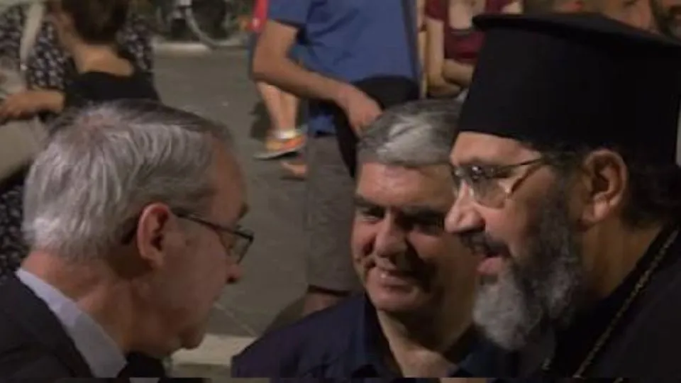 Un momento della preghiera del 21 agosto. Foto Newsrimini.
