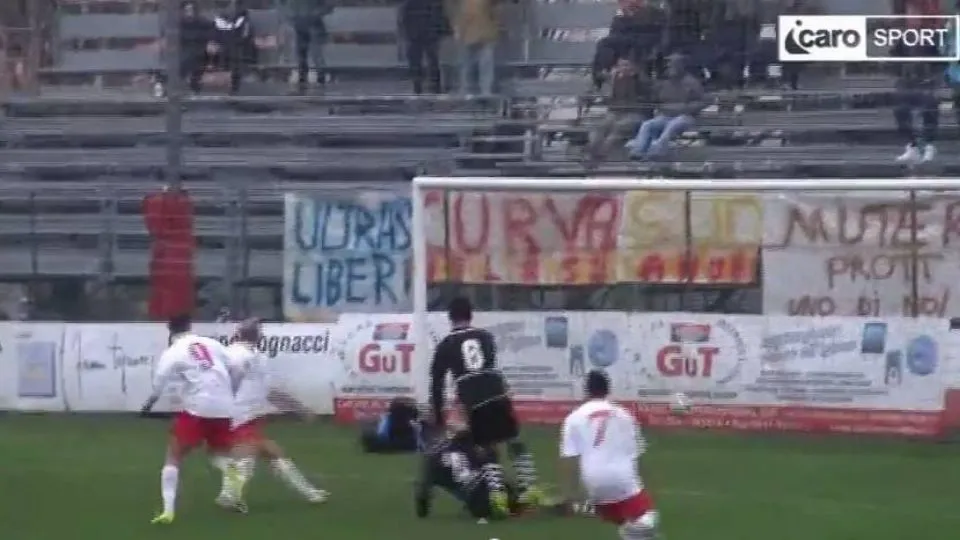 Il gol dell’1-1 di Rosini