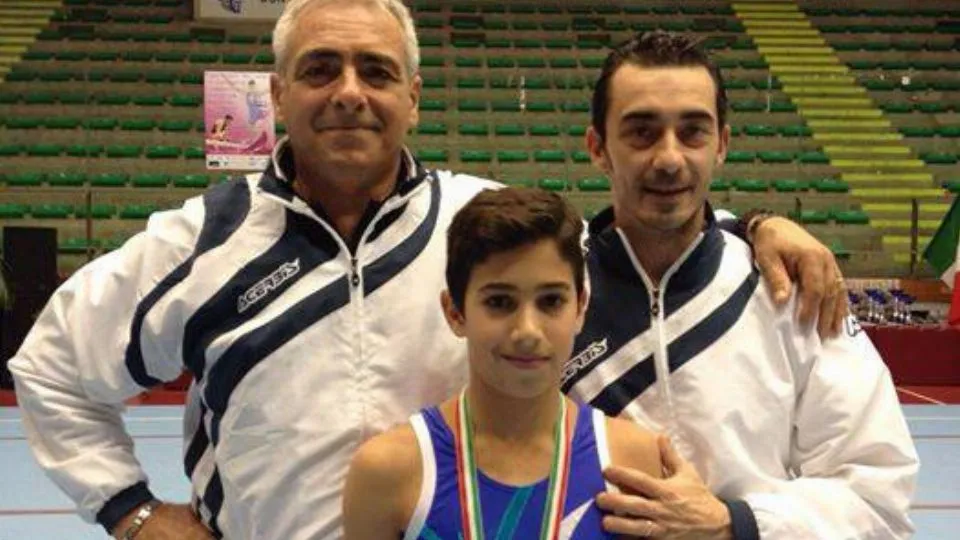 Alessandro Petroncini con gli allenatori Pierluigi Pellizzola e Pietro di Pumpo
