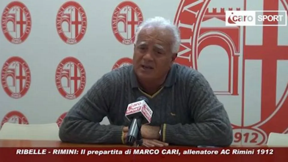 Marco Cari in conferenza stampa prima di Ribelle-Rimini