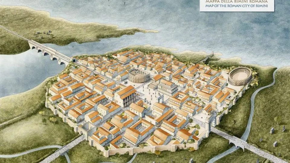 La mappa in 3D della Rimini Romana