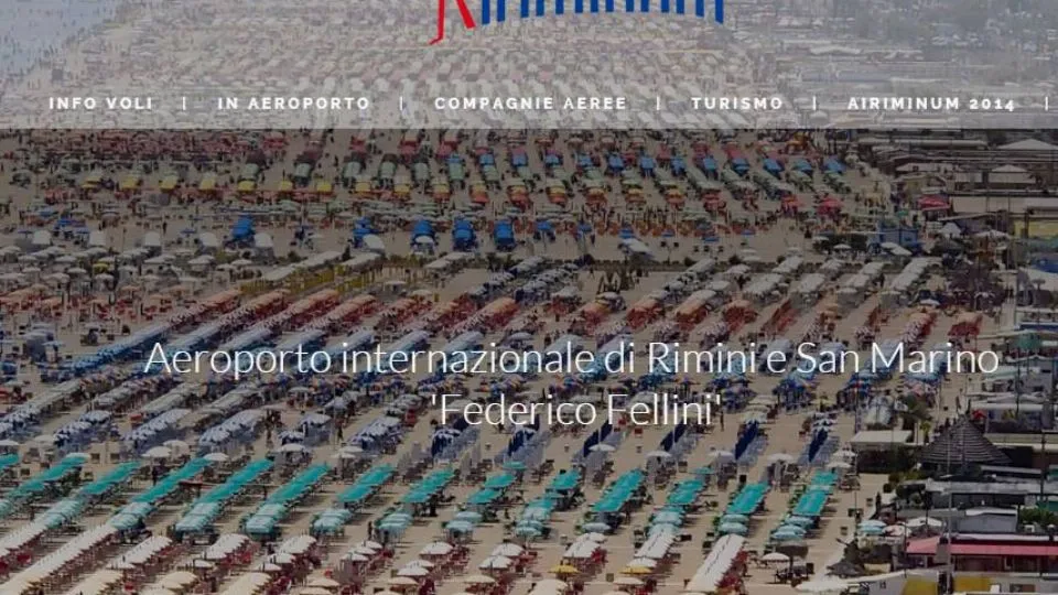 la home page dei sito dell’aeroporto

