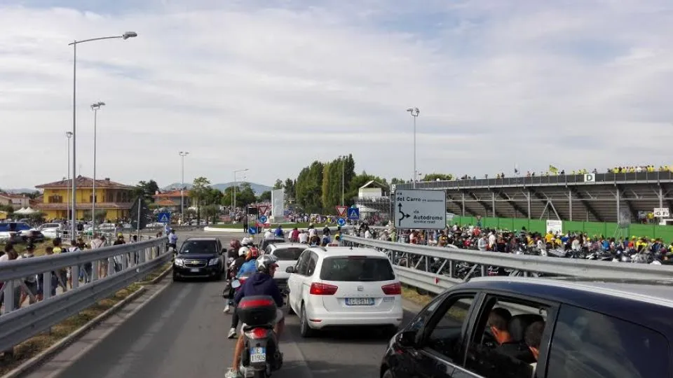 il traffico a Misano in una passata edizione del motomondiale