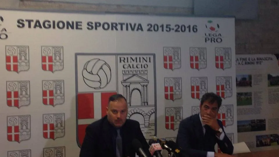 Il presidente del Rimini, Fabrizio De Meis, ed il direttore generale, Angelo Palmas (Silvia Pedini)
