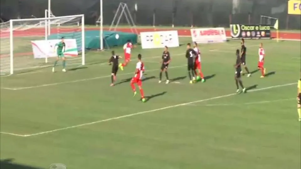 Il gol di Ragatzu che decide il match al 95′ (Sportube)
