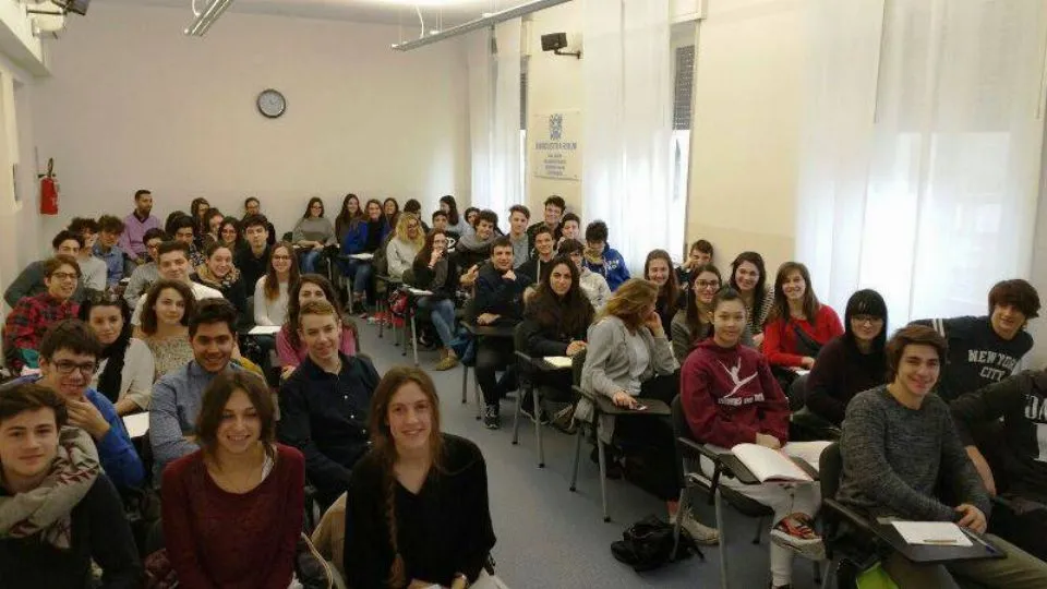 Un momento dell’incontro con gli studenti