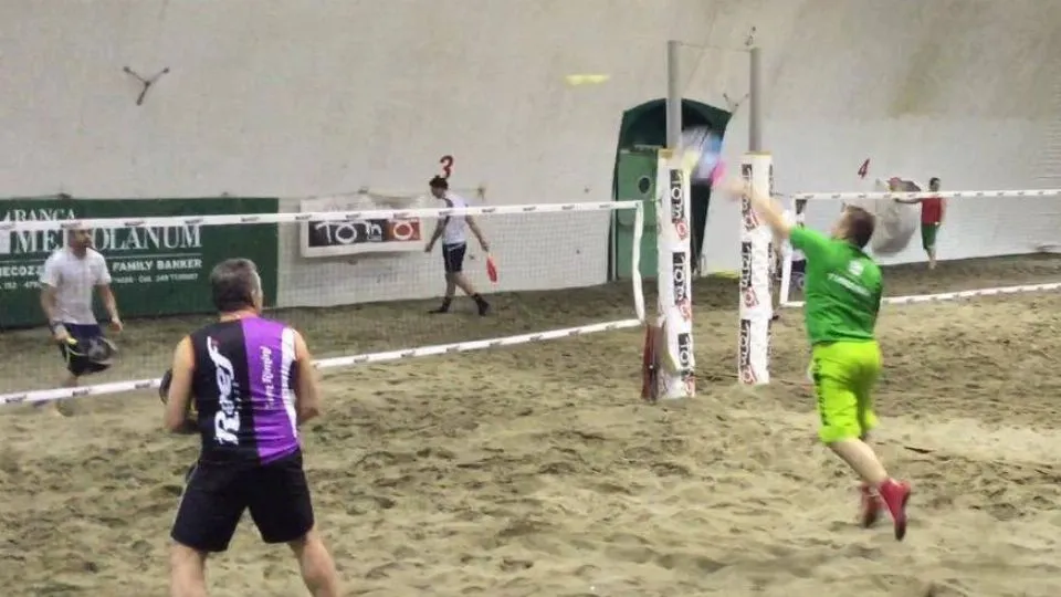 Antonio Amatucci in smash, con Marco Oliva