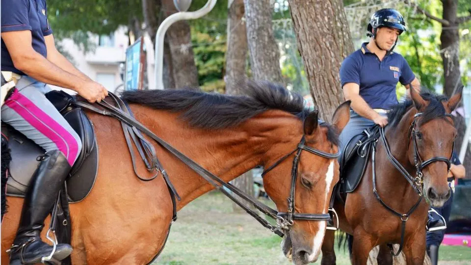 la Polizia a cavallo (Adriapress)