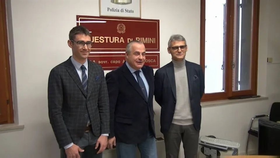 Il Questore Maurizio Improta tra i dirigenti Massimo Sacco e Gabriele Magnoni