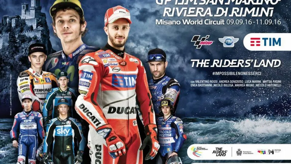 Il poster ufficiale 2016 del Gran Premio Tim di San Marino e della Riviera di Rimini
