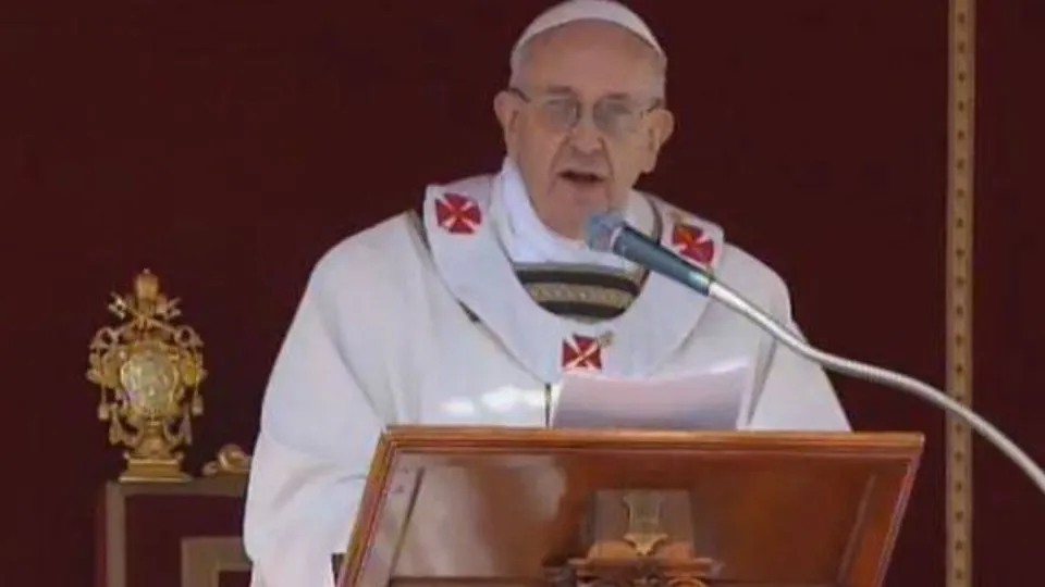 Papa Francesco durante la messa di inizio ministero