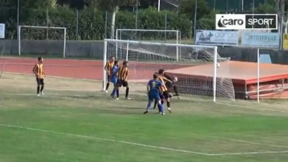 Il gol di Angelini per l’1-0 della Stella a Cattolica