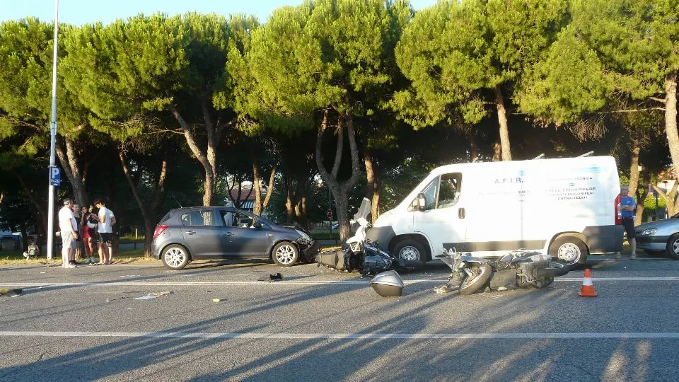 I mezzi coinvolti nell’incidente