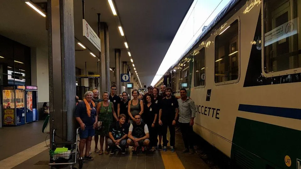 la partenza dalla stazione di Rimini