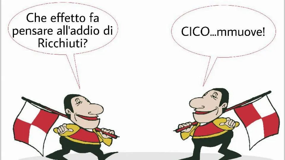 La vignetta di Baio sul possibile addio al calcio di Ricchiuti
