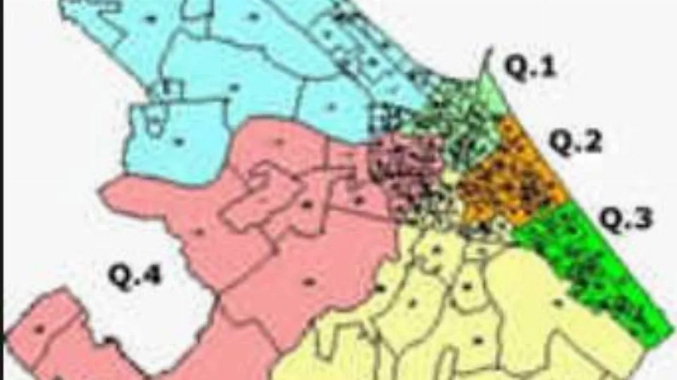 la mappa dei Quartieri di Rimini
