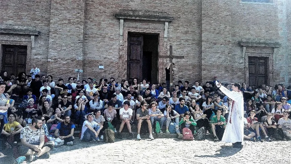 l’arrivo a Verucchio alla chiesa di San Martino

