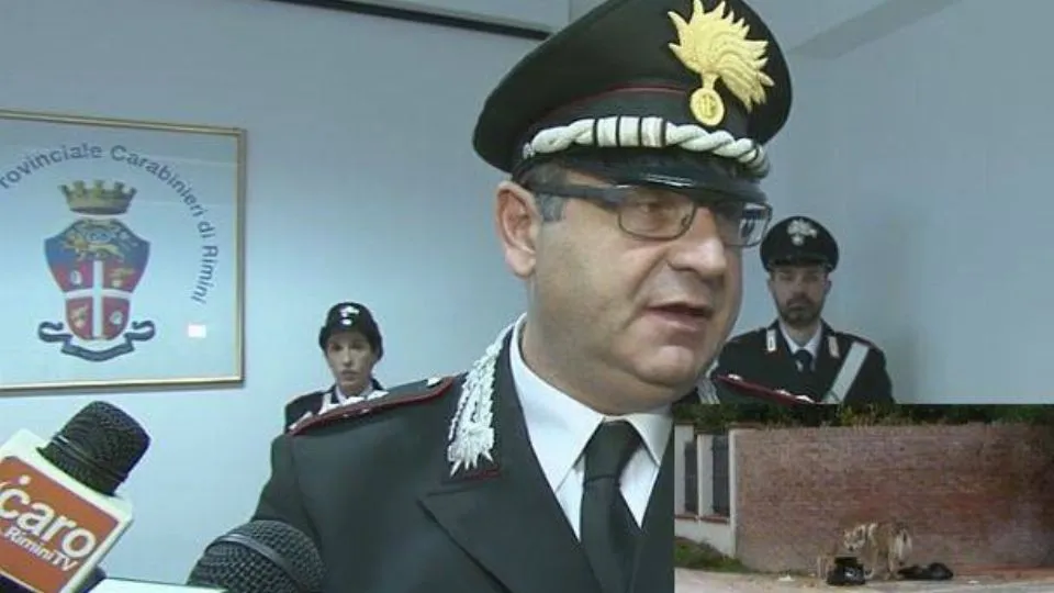 il comandante Aldo Terzi e sotto il lupo cecoslovacco Fritz