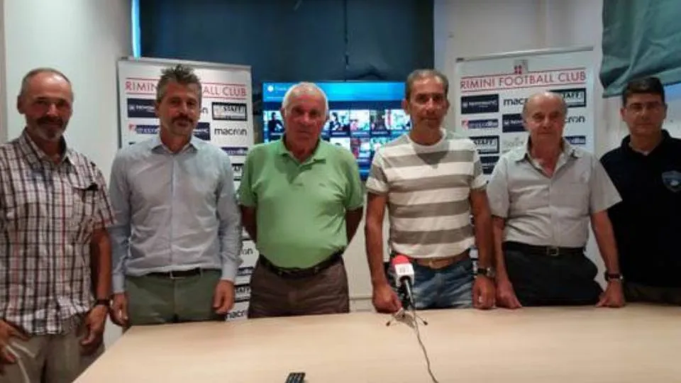I dirigenti di Rimini FC, Sanges e Promosport il giorno dell’affiliazione