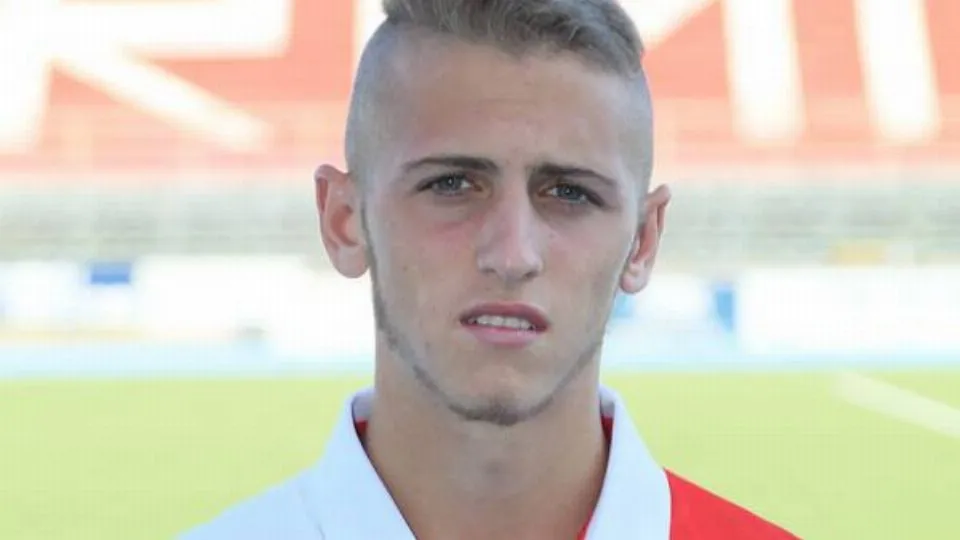 Pietro Protino con la maglia del Rimini FC