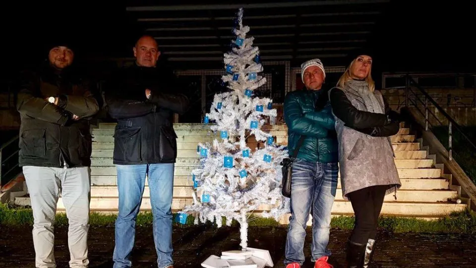 l’albero portato dal SAP davanti allo stabile di via Bassi