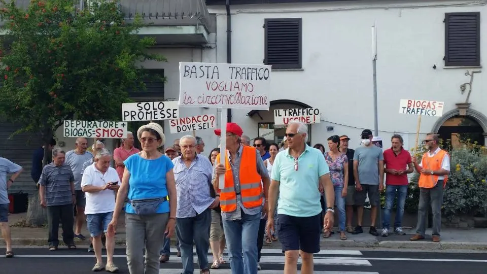 una delle tante proteste andate in scena a Santa Giustina