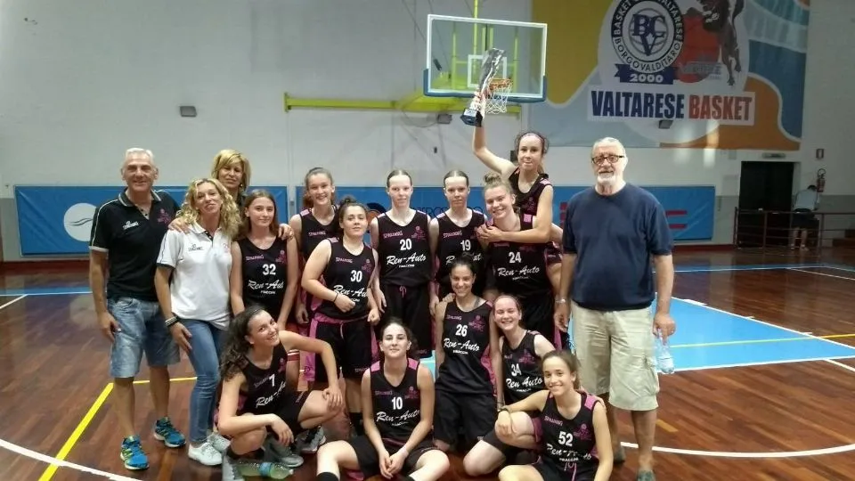 La squadra U16 dell’Happy Basket con la coppa