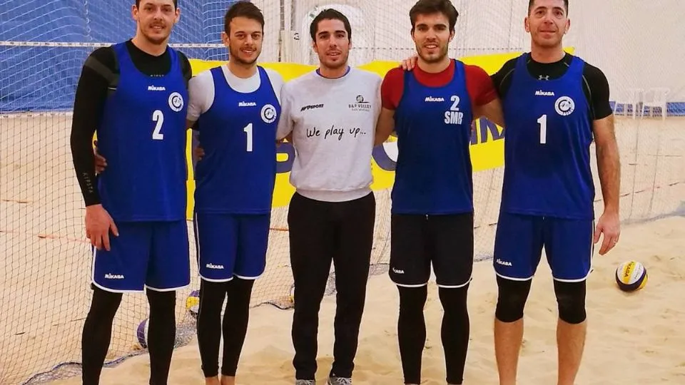 Zonzini, De Luigi, coach Galli, Paganelli, Tabarini