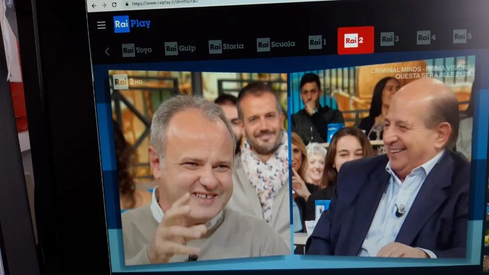 Don Franco Mastrolonardo insieme a Giancarlo Magalli