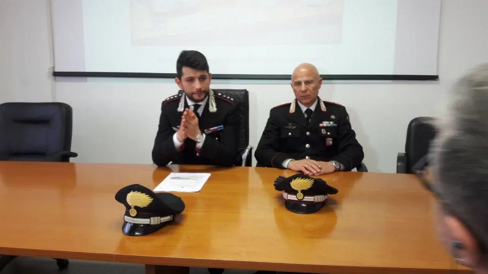 Il comandante Califano insieme al comandante della stazione di Misano
