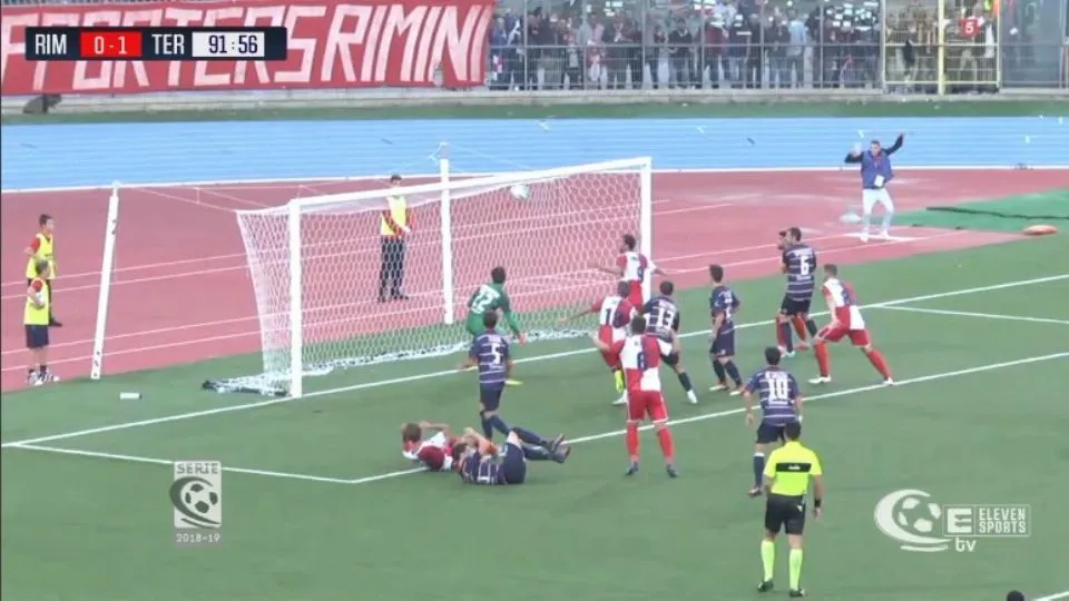 Il gol del pareggio di Andrea Venturini in Rimini-Teramo (ElevenSports)
