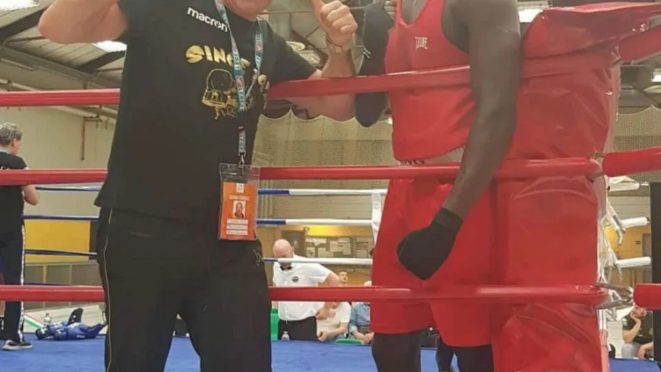Samb Modou con il maestro Tiziano Scarpellini