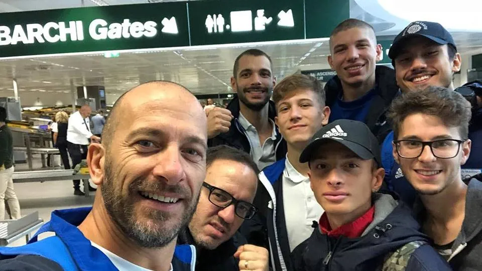 Il selfie con il coach Secondo Bernardi