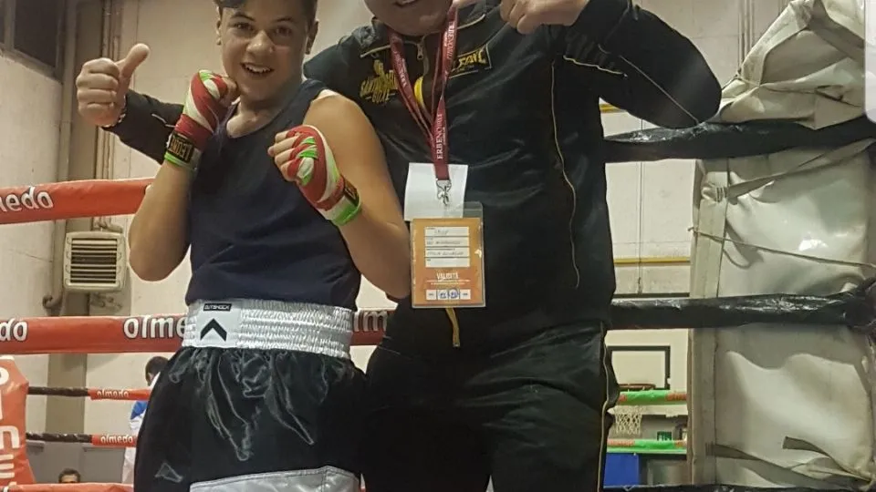 Alessandro Pesaresi con il maestro Tiziano Scarpellini