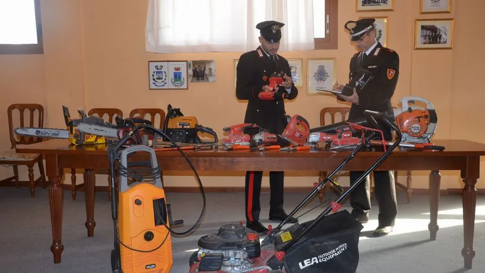 una parte della refurtiva recuperata
