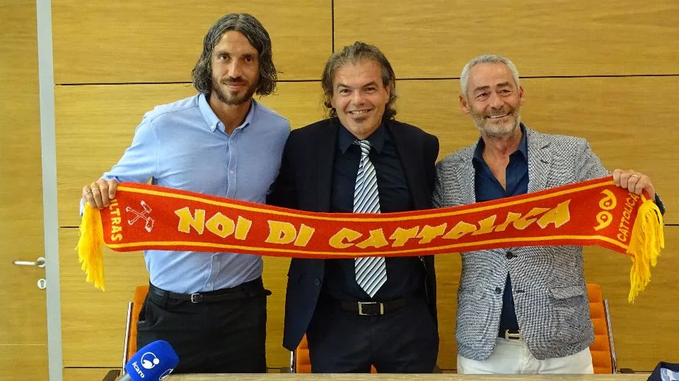Cascione, Mancini e Gennari il giorno della presentazione