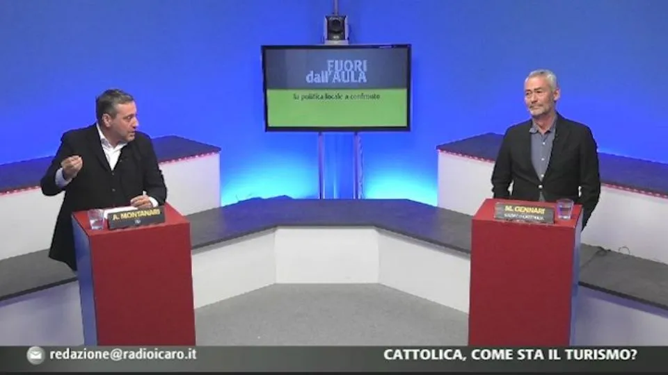 Mariano Gennari e Alessandro Montanari negli studi di Icaro Tv
