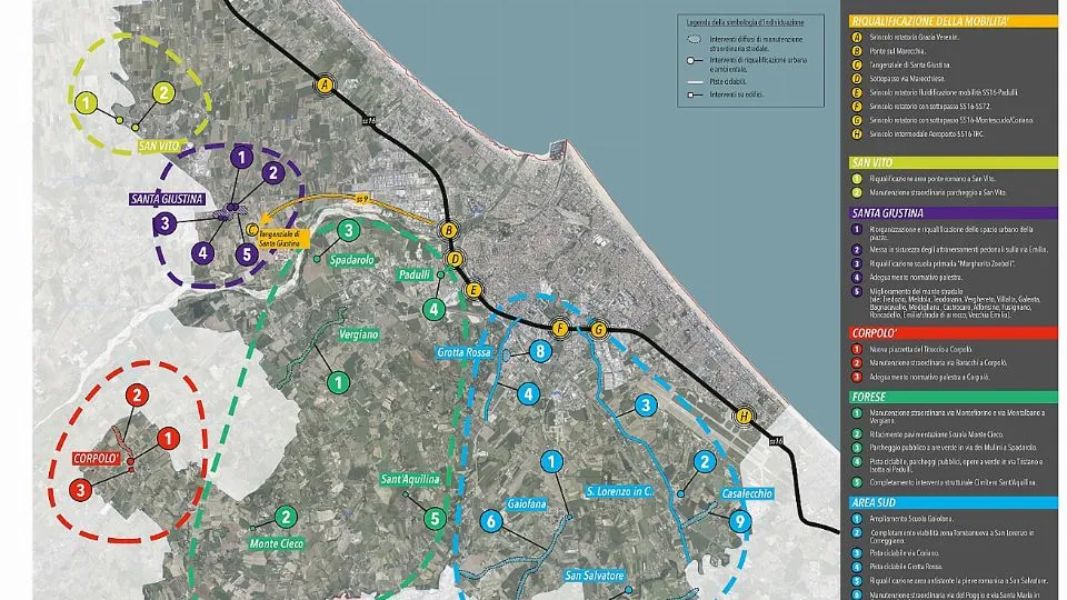 le zone oggetto di interventi