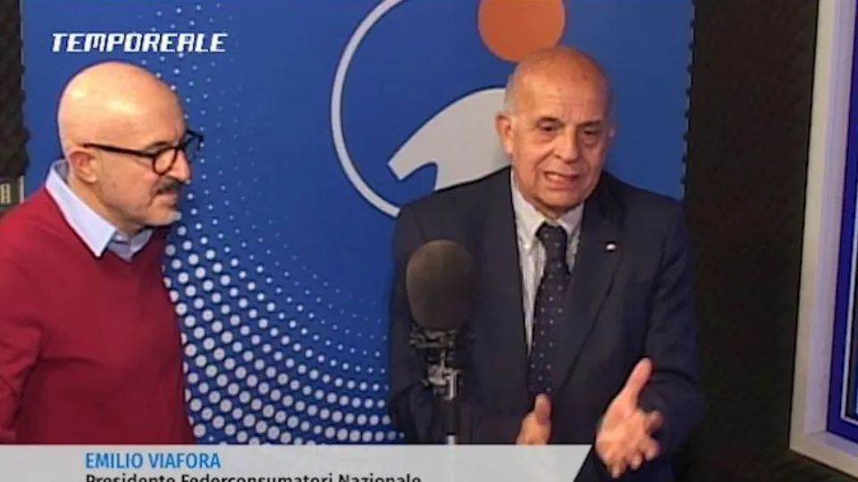Emilio Viafora, presidente di Federconsumatori, insieme a Graziano Urbinati a Tempo Reale