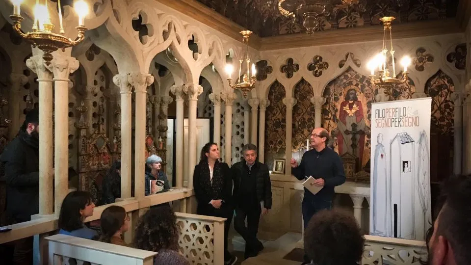 la conferenza stampa nella cappella Petrangolini