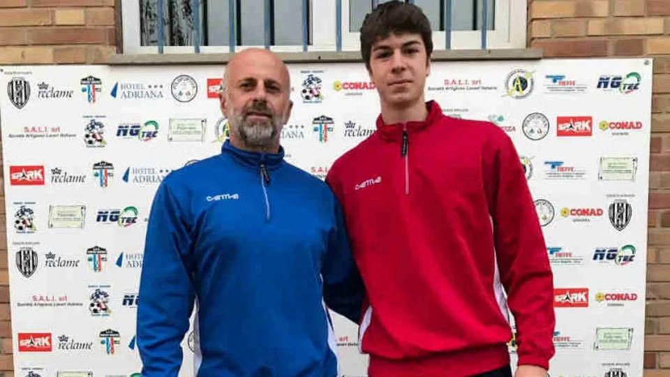 Mister Scardovi con l’attaccante Donati