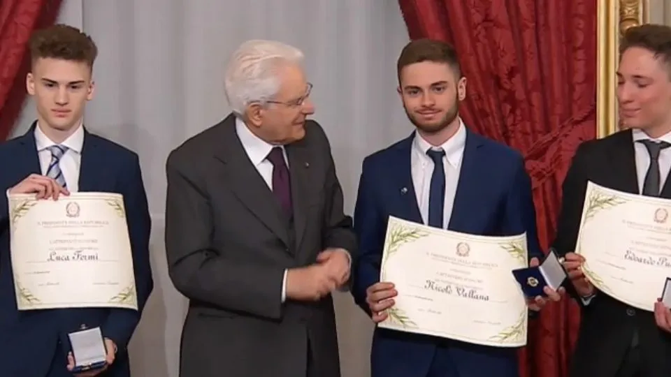 il presidente con Edoardo, Luca e Nicolò