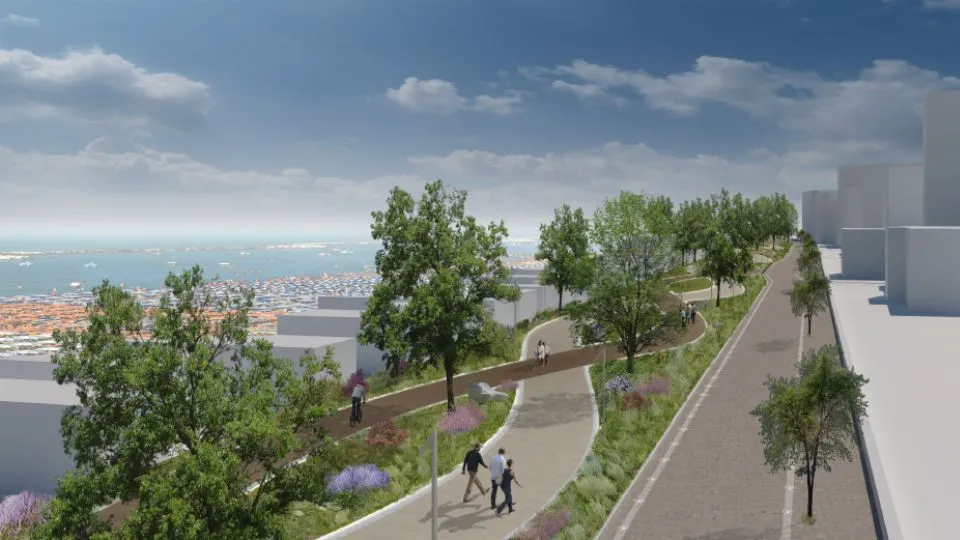 un rendering del Lungomare Rasi-Spinelli