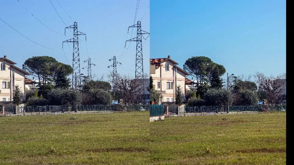 un immagine prima e dopo la demolizione