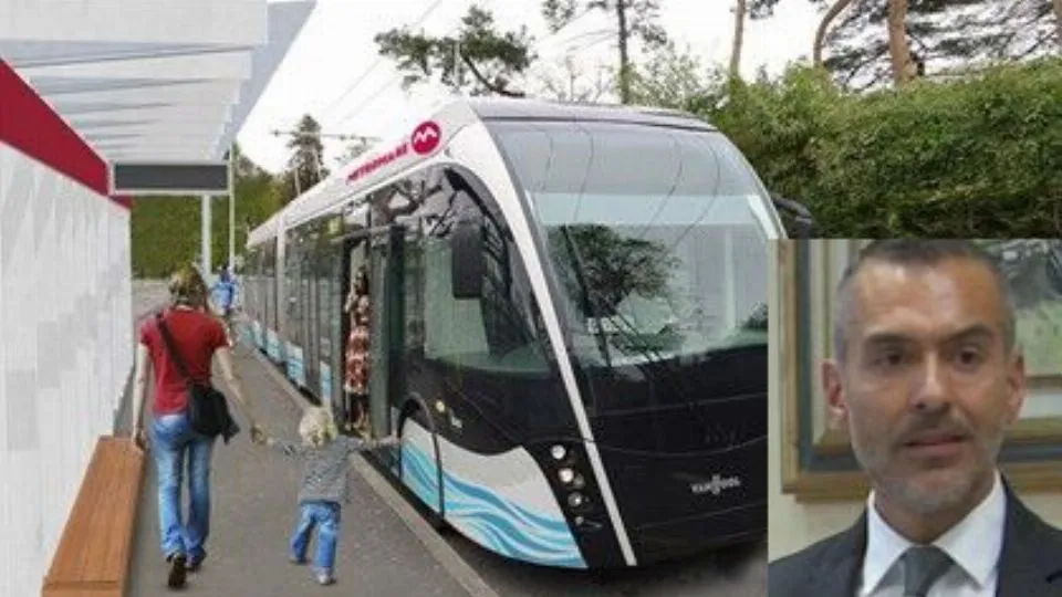 Fabrizio Pullè e un rendering del Metromare