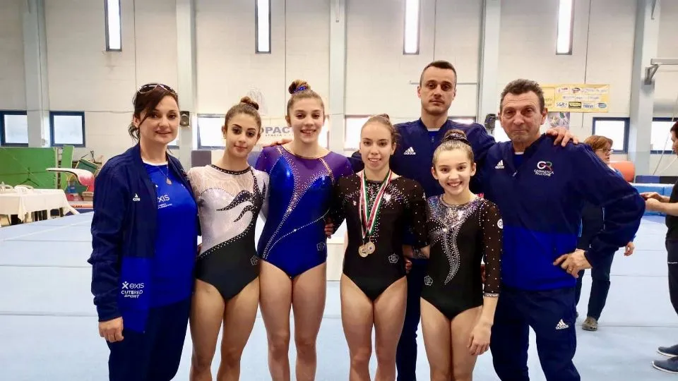 Atlete e tecnici della Ginnastica Riccione a Cesena