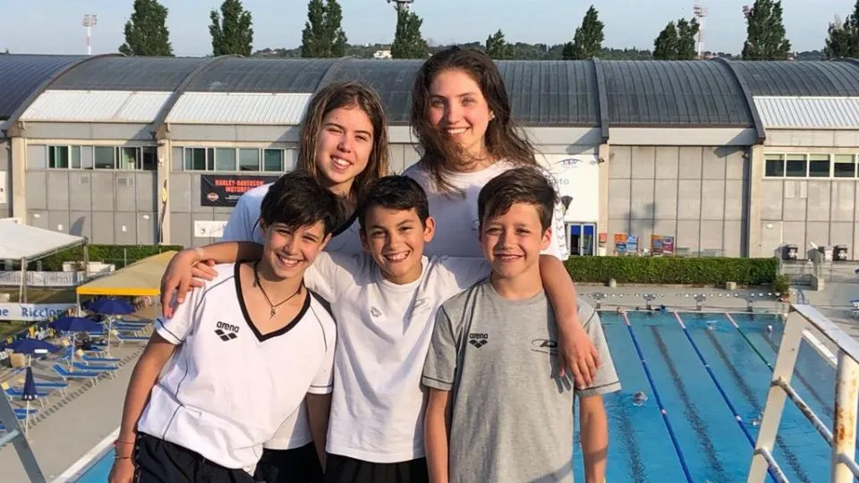 Gli atleti con Emma Rauter